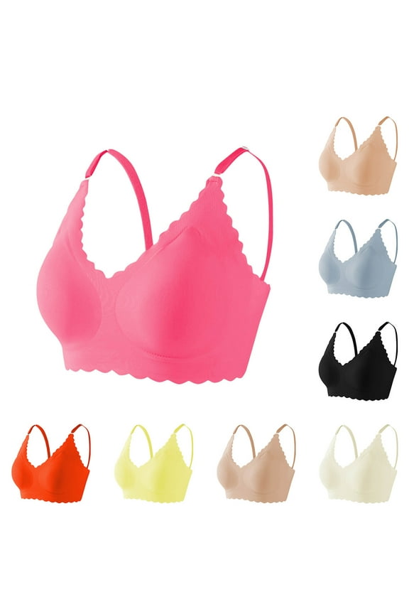 Women's Plus Size Bra,Womens Bras,Bras for Women no Underwire,Wireless Bra for Women Cup Backless No Clasp Thin Breathable Comfortable Everyday Bralette