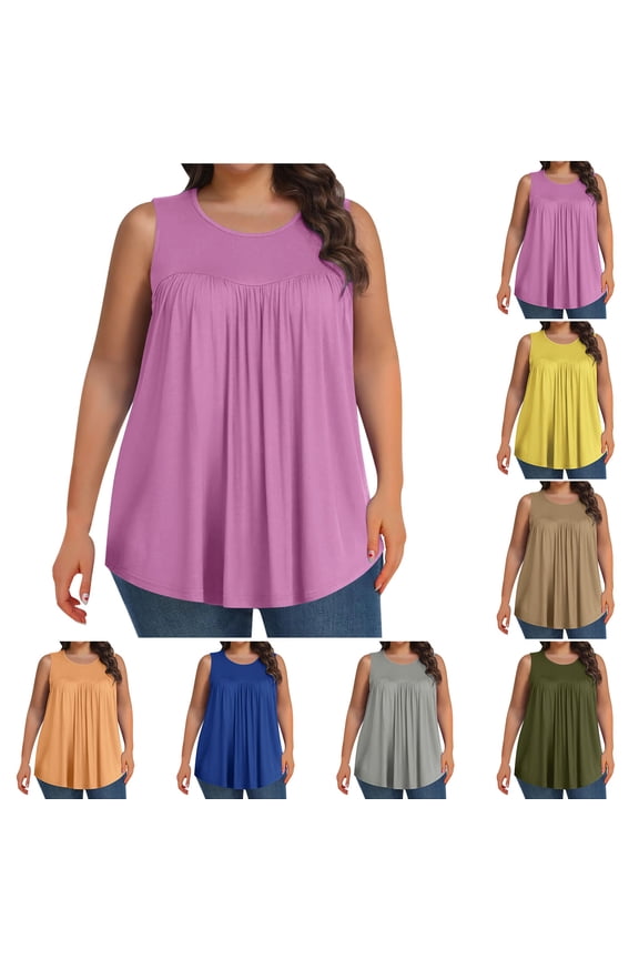 Women's Plus Size Tank Top Solid Color European Style Casual Home Lounge Wear Summer
