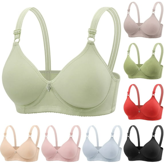 YHAJDS Women's Seamless Comfortable Daily Bra， Bras For Women Wireless Bra Solid Color Back Closure Adjustable Straps Lightweight Breathable