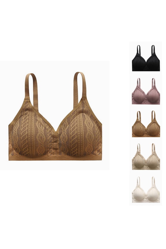 Women's Seamless Comfortable Daily Bra， Seamless Bra For Women Wireless T-Back Racerback 3- Hook And Eye Closure