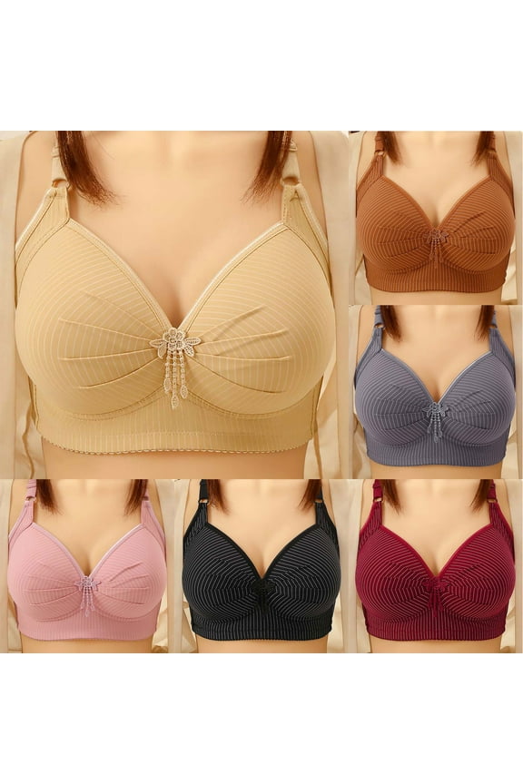 Women's Seamless Comfortable Daily Bra, Wireless Bra for Women Everyday Bras Cup Comfortable Breathable Bra with Lightly Padded Seamless Cups and Adjustable Straps
