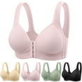 thumbnail image 1 of YHAJDS Women's Seamless Comfortable Daily Bra， Women's Bras Everyday Bras Wireless Bra Front Closure with Wide Straps Lightly Padded Cups for Gentle Lift and Support, 1 of 3