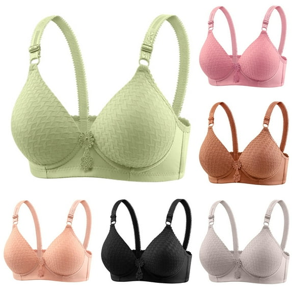 YHAJDS Women's Seamless Comfortable Daily Bra, Women's Bras Everyday Bras Wireless Bra Print Hook and Eye Lightly Padded T-shirt Bra