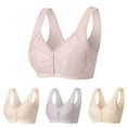 thumbnail image 1 of YHAJDS Women's Seamless Comfortable Daily Bra， Women's Front Closure Bra for Everyday Wear Breathable Soft Support Lightly Padded B C Cup Plus Size Lined Cups, 1 of 5