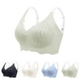 thumbnail image 1 of YHAJDS Women's Seamless Comfortable Daily Bra， Women's Wireless Bra Everyday Bras Lace V Neck Thin Comfortable Breathable Light Support, 1 of 5