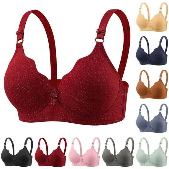 YHAJDS Women's Seamless Comfortable Daily Bra, Women's Wireless Bra for Women with D and E Cups Plus Size Everyday Bras Comfortable Breathable All Day Wear