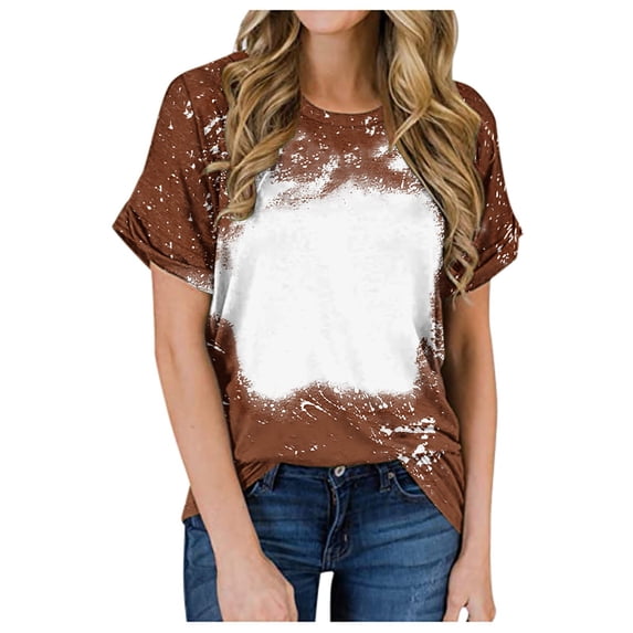YHAJDS Women's Short Sleeve Tops Round Neck Short Sleeve Loose Casual Tee