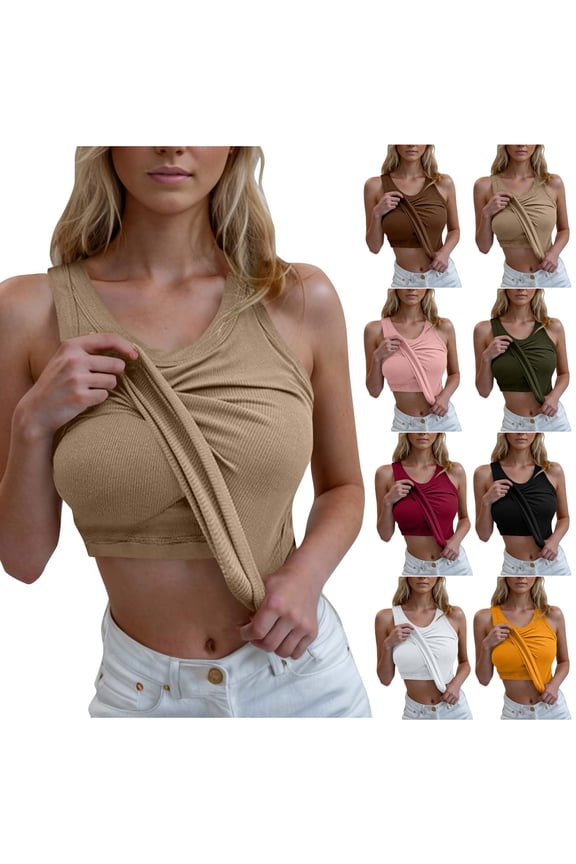 Women's Sports Tank Top Solid Color V Neck Pullover Sleeveless Gym Yoga Workout Run