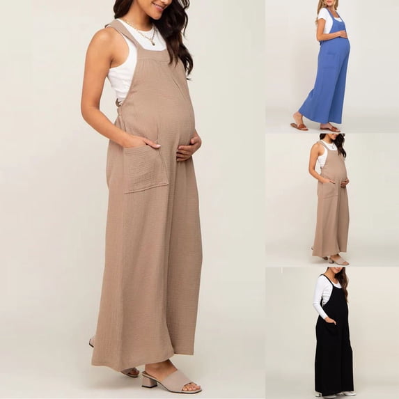 YHAJDS Women's Winter Trousers,Casual Pants For Women Pants Women Maternity Solid Color Loose Comfortable Suspender Cargo Style Long Pants Maternity Wear