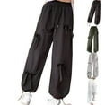 thumbnail image 1 of YHAJDS Women's Winter Trousers,Casual Pants for Women Wide Leg Pants Woman Pants for Women Solid Color Elastic Waist Pants with Bow Loose Fashion Trendy Full Length Pants, 1 of 5