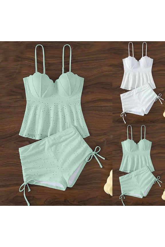 Womens Bikini Top Underwire Padded Hard Cup Swimsuit Set