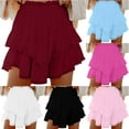 thumbnail image 1 of YHAJDS Womens Casual Skirt Solid Color Mesh Patchwork Elegant Office Mini Length Summer Casual Wear, 1 of 5