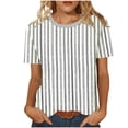 thumbnail image 1 of YHAJDS Womens Oversized Summer T Shirts Short Sleeve Round Neck Loose Top With Print And Ribbed Detail, 1 of 4