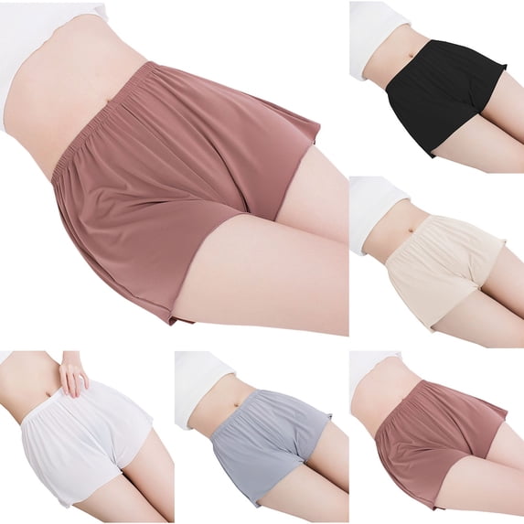 YHAJDS Womens Pajama Shorts Solid Color Plus Size Lightweight Lounge Sleep Shorts