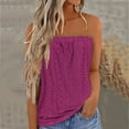 thumbnail image 1 of YHAJDS Womens Summer Tops Sleeveless Strapless Solid Color Casual Crop Top Blouses for Women, 1 of 5