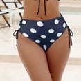thumbnail image 1 of YHAJDS Womens Swim Bottom Black Polka Adjustable Side Bikini Bottoms, 1 of 5
