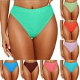 thumbnail image 1 of YHAJDS Womens Swim Bottom Cheeky Solid Color Swimwear Briefs, 1 of 5
