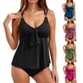 thumbnail image 1 of YHAJDS Womens Tankini 2 Piece Side Swimsuit Top With Bottoms, 1 of 5