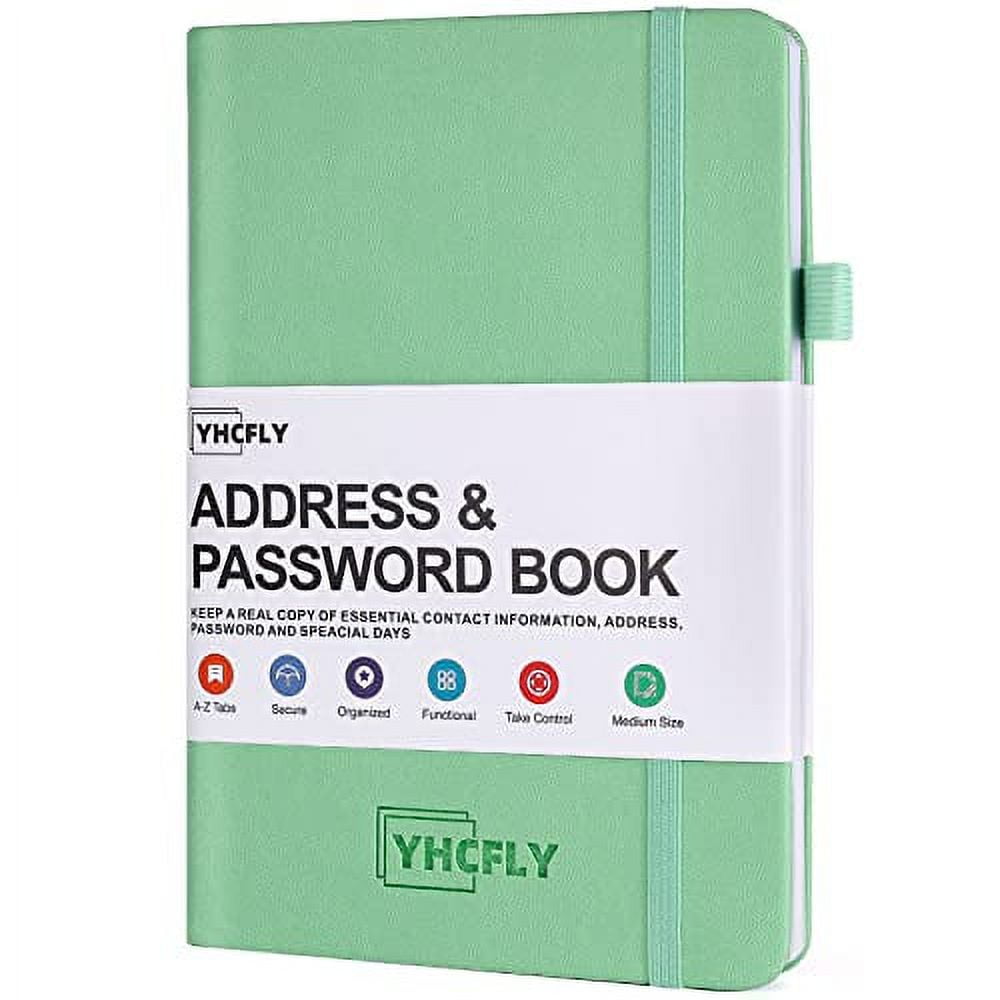 YHCFLY Address Book with Alphabetical Tabs, PU Leather Password Keeper