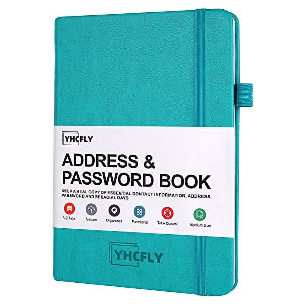 YHCFLY Address Book with Alphabetical Tabs, PU Leather Password Keeper