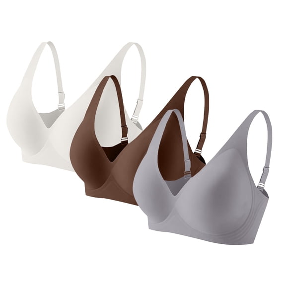 YHCY Jelly Bras for Women Adjustable Strap Deep V Bralettes Comfy Cozy Seamless Tshirt Bras Push Up Wireless Support Lift Underwear Slim Fit Stretchy Soft Bralettes Loungewear Ac Xl