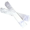 thumbnail image 1 of YHCY Long Opera Satin Gloves for Women Stretchy Elbow Length formal Gloves Comfy Soft Cozy Halloween Dress Up Gloves Evening Gloves for Wedding Prom Cosplay Themed Party Dance White One Size, 1 of 2