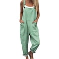 thumbnail image 1 of YHCY Womens Plus Size Floral Print Bib Overalls with Pocket Boho Baggy Loose Fit Wide Leg Rompers Fall Fashion Casual Soft Sleeveless Strap Jumpsuits Lounge Beach Vacation Outfits Mint Green Xl, 1 of 6