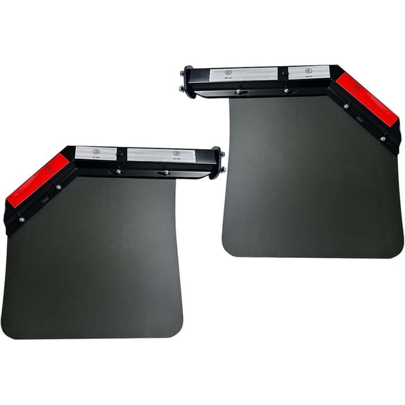YHH 2-Piece Black Angled Spring Loaded Mud Flap Hanger Bracket Set for Semi Trucks, 24"x24" Mud Flap, 1-1/8" Bolt Spacing, Heavy Duty