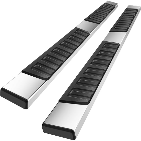 YHH 6" Running Boards Compatible with 2002-2008 Dodge Ram 1500, 2003-2009 Ram 2500 3500 Quad Cab (2 Narrow Rear Doors), Stainless Steel 6" Side Step Step Boards, Silver
