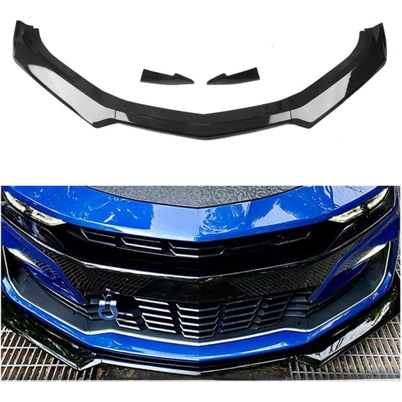 YHH Carbon Fiber Look Front Spoiler Lip Splitter for 2016-2024 Chevy Camaro