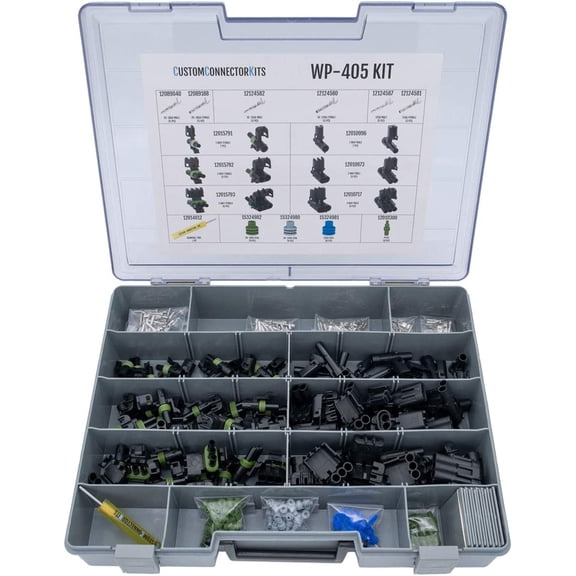 YHH Delphi Weather Pack Connector Kit WP-405 1,2,3 Way Sealed Waterproof Automotive Electrical Connectors 20-12 Gauge 405 Piece Kit