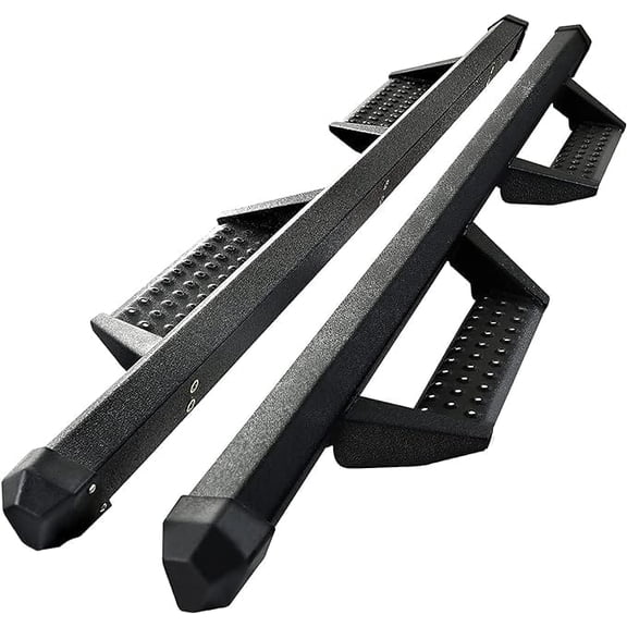 YHH Drop Down Running Boards Compatible with 2005-2023 Toyota Tacoma Double Cab Crew Cab, Dual-Stage Textured Black Powder Coated, 4" Step Bars Side Step