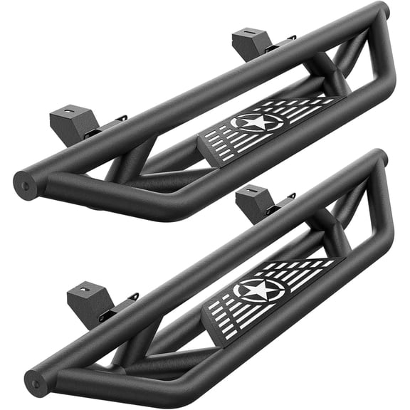 YHH Drop Side Steps for 2018-2026 Jeep Wrangler JL 2-Door, Heavy Steel Nerf Bars Step Plates Rock Sliders Rails