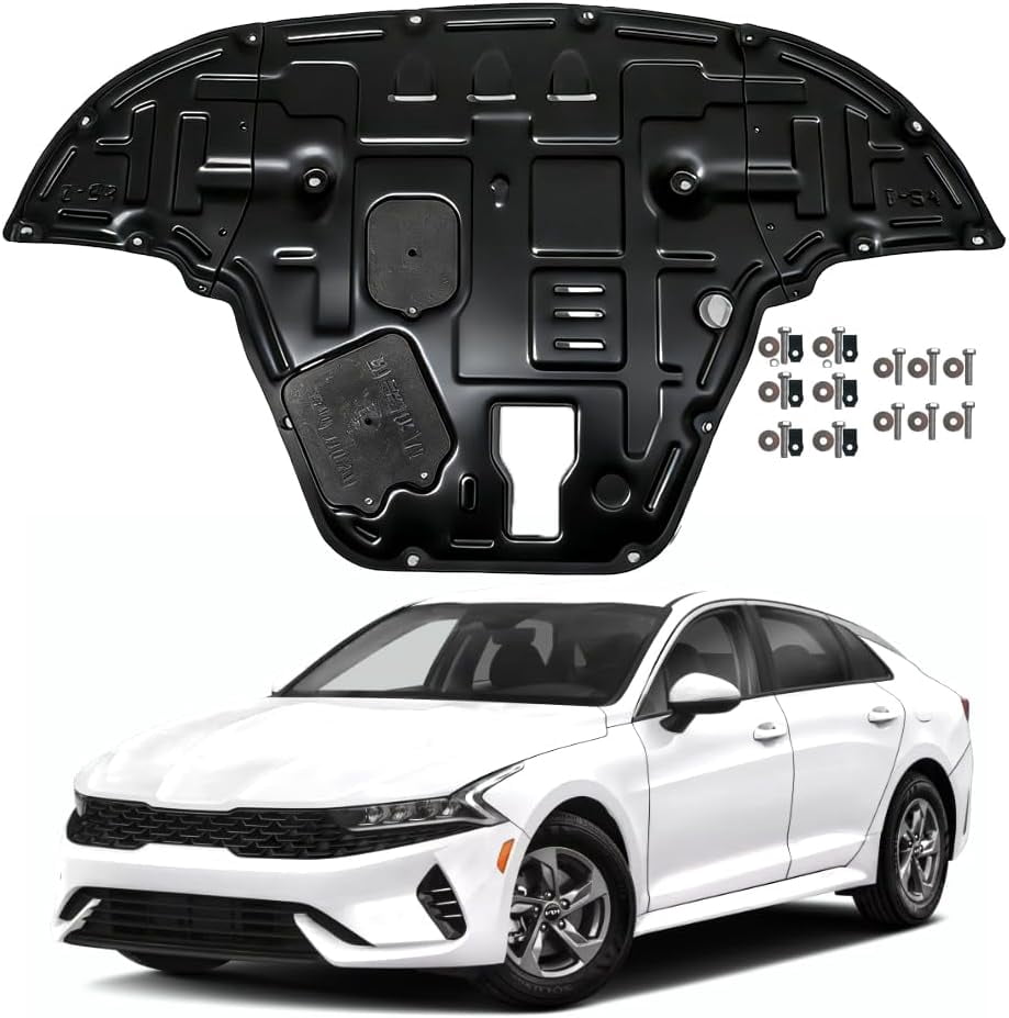 YHH Engine Splash Shield – Fits KIA K5 2021-2025 – Engine Case Guard Under Engine Cover – Front Engine Guard & Mud Flaps – Includes Screw Hardware