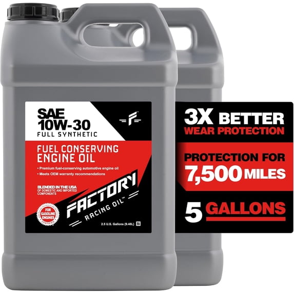 YHH Factory Racing Oil 209904 SAE 10W-30 Full Synthetic Automotive Engine Oil – API SP ILSAC GF-6A – 5 Gallons (2x2.5 Gal bottles) Twin Pack