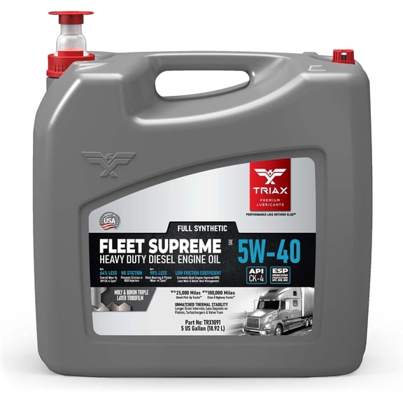 YHH Fleet Supreme 5W-40 API CK-4 Full Synthetic Heavy Duty Diesel Engine Oil Moly Boron Friction Modified Extended Drain (5 Gallon)