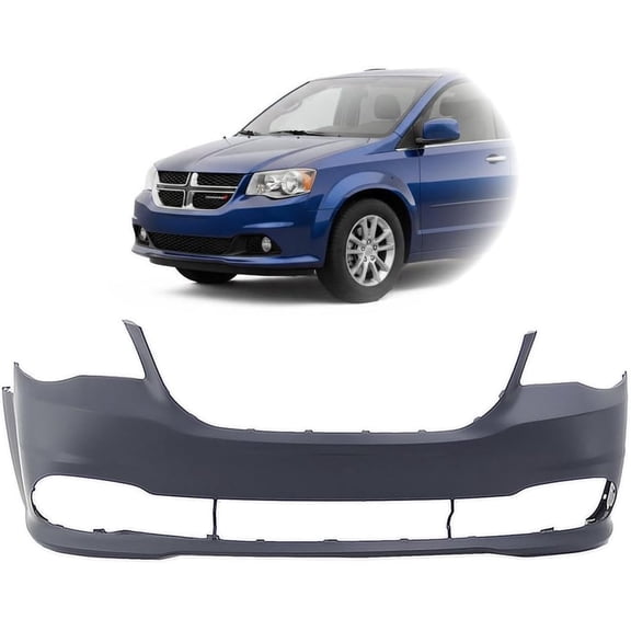 YHH Front Bumper Cover for 2011-2018 Dodge Grand Caravan  Primed  Replaces 68088966AA, CH1000A02