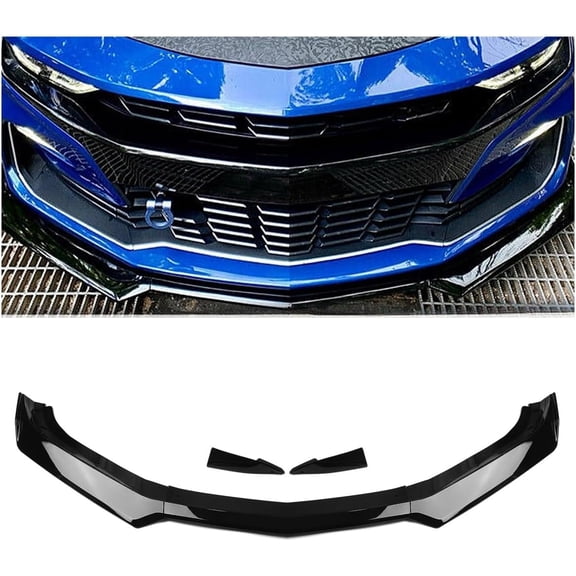 YHH Glossy Black Front Spoiler Lip Splitter for 2016-2024 Chevy Camaro