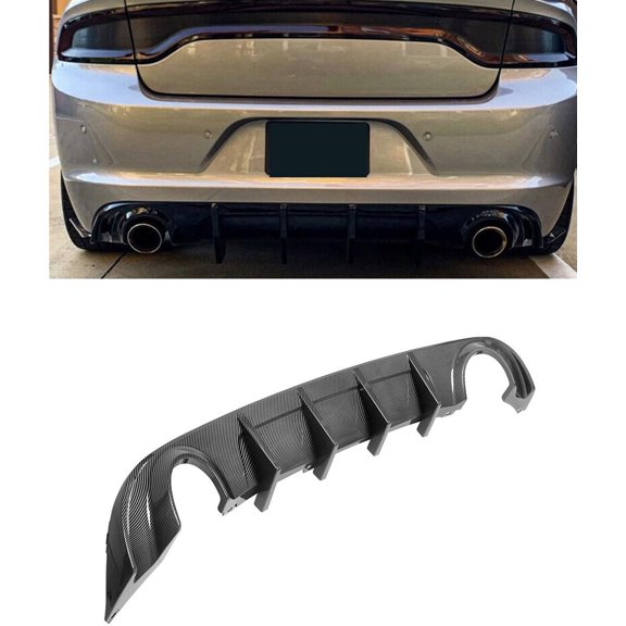 YHH Rear Bumper Lip Diffuser Carbon Fiber Style  Fits Dodge Charger Base 2015-2018 & SXT 2015-2023