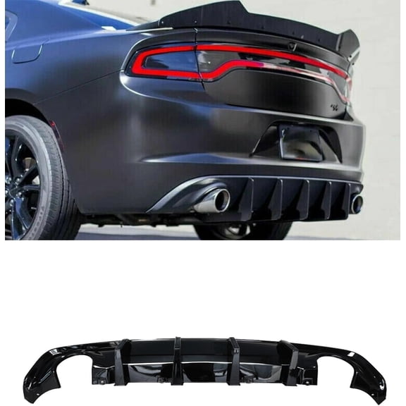 YHH Rear Bumper Lip Diffuser Glossy Black  Fits Dodge Charger Base 2015-2018 & SXT 2015-2023