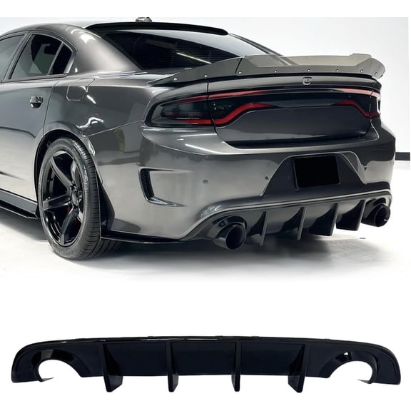 YHH Rear Diffuser for 2015-2023 Dodge Charger SRT (Non-Widebody), Rear Bumper Lip Diffuser, Glossy Black
