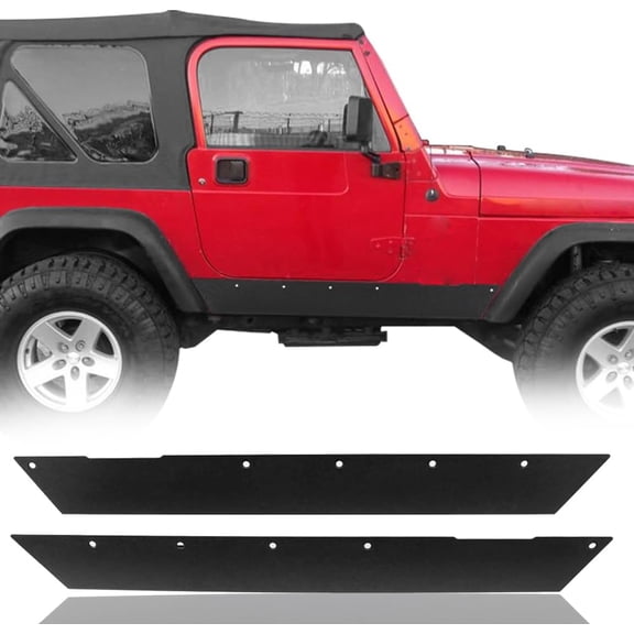 YHH Rock Slider Armor Rocker Panel Guards  Fit Jeep Wrangler TJ 1997-2006 (Exclude 04-06 TJ Unlimited/LJ)  Cladding Skid Plate