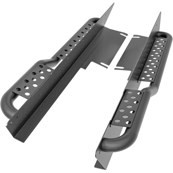 YHH Running Boards for 1997-2006 Jeep Wrangler TJ 2-Door, Heavy Steel Nerf Bars Step Plates Rock Sliders (Off-Road, Black)