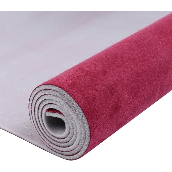 YHH Suede Auto Headliner Fabric 60"W x 98"L w/ Foam Backing Burgundy For Car Roof Upholstery, Boat Home Replacement