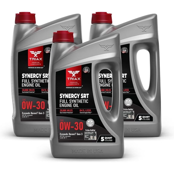 YHH Synergy SRT 0W-30 Full Synthetic Friction Modified Engine Oil  20K Miles, API SP Licensed, 3x Wear Protection  Nano Boron and Moly (5 Quart  3 Pack)