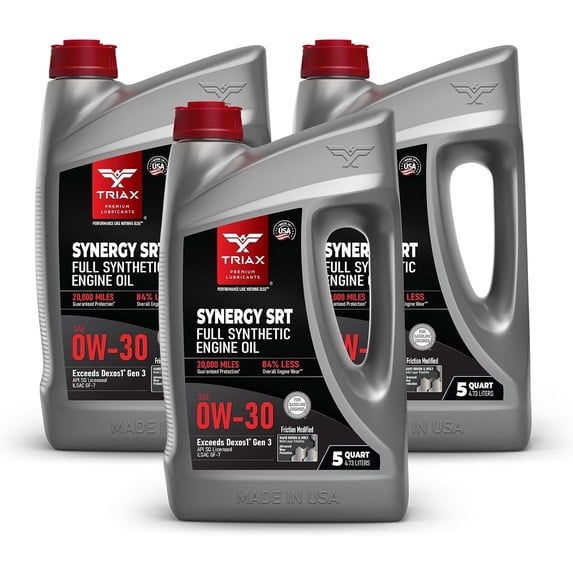 YHH Synergy SRT 0W-30 Full Synthetic Friction Modified Engine Oil – 20K Miles, API SP Licensed, 3x Wear Protection – Nano Boron and Moly (5 Quart – 3 Pack)