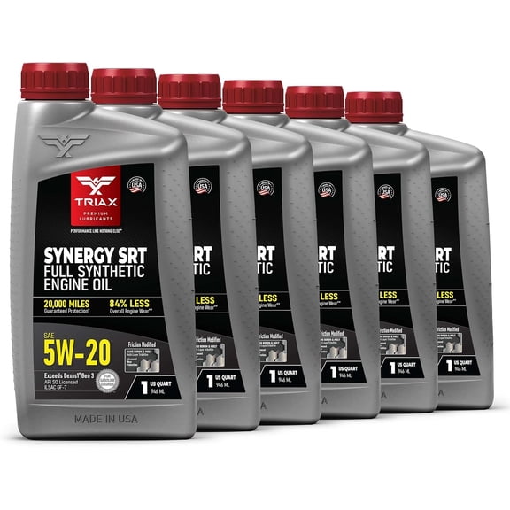 YHH Synergy SRT 5W-20 Full Synthetic Friction Modified Engine Oil  20K Miles, API SP Licensed, 3x Wear Protection  Nano Boron and Moly (6 Quart Pack)