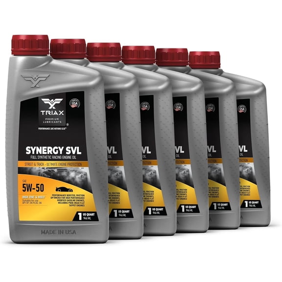 YHH Synergy SVL 5W-50 Racing Grade Full Synthetic Engine Oil  Street and Track Formulation (6 Quart Pack)