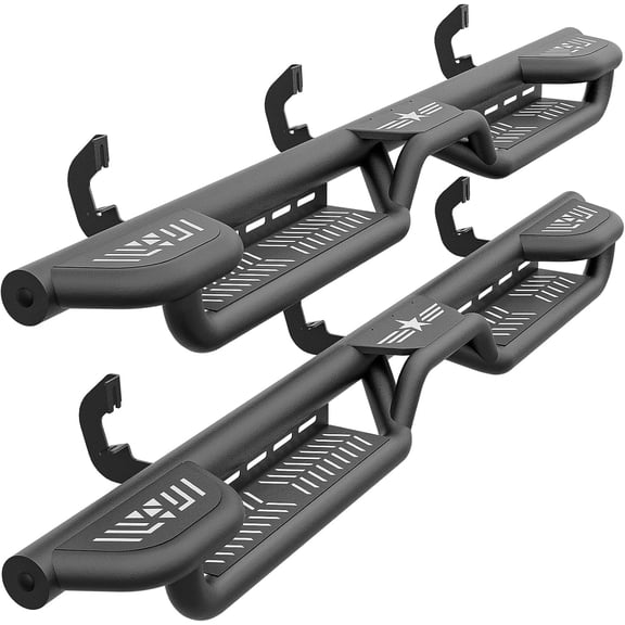 YHH Three Raised Step Double Cab for 2007-2018 Chevy/GMC 1500 & 2007-2019 2500/3500 HD Extended Cab, Side Step Nerf