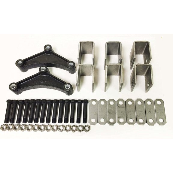 YHH Trailer Leaf Spring Hanger Kit for Double Eye Springs Tandem Axle Suspension